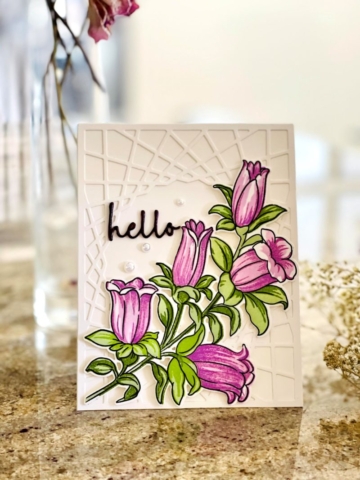Altenew, Craft Your Life Project, Dynamic Blossoms, Hello, Square Card, Ink Blending, Die Cutting