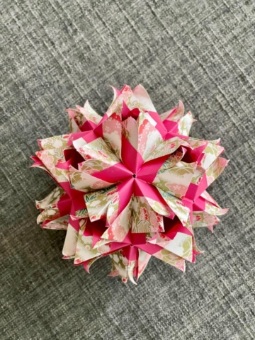 Origami, Kusudama, Ambrosia, Masha Athanasiadi, Pink