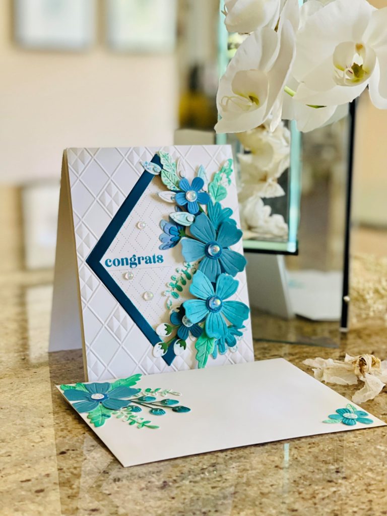 Congrats Card Using Spellbinder's Be Bold Floral Die Set