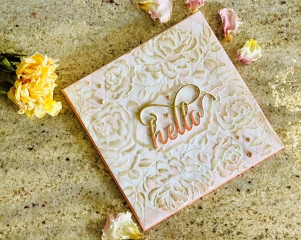 Altenew, Craft Your Life Project, Never Stop Dreaming, Embossing Folder, Hello, Square Card