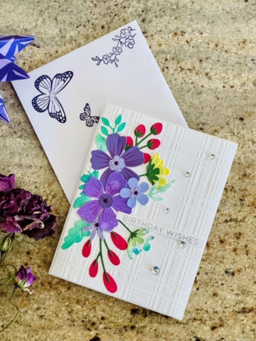 Spellbinder, Be Bold Bloom, Die Cutting, Purple, Birthday Card, A2 Card, Pop Up Butterfly Etched Dies