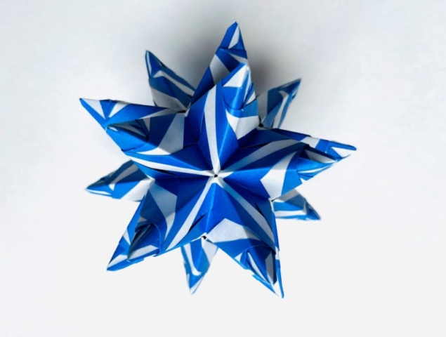 Origami, Kusudama, Tiagra, Ekaterina Lukasheva, Blue, White